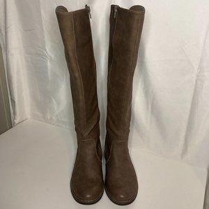 Harlow Tall Boots with Baseball Stitching Size 6 1/2 Taupe Brown.